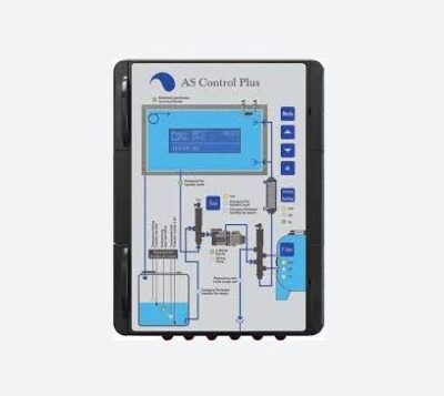 AS-Control Plus Steuerung, die zur Pooltechnik eines energieeffizienten Swimmingpools eingesetzt wird.
